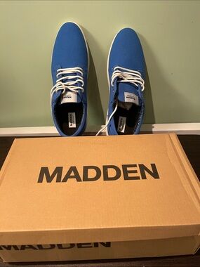 Steve Madden Men's Royal Blue Lace-Up Sneakers with White Laces